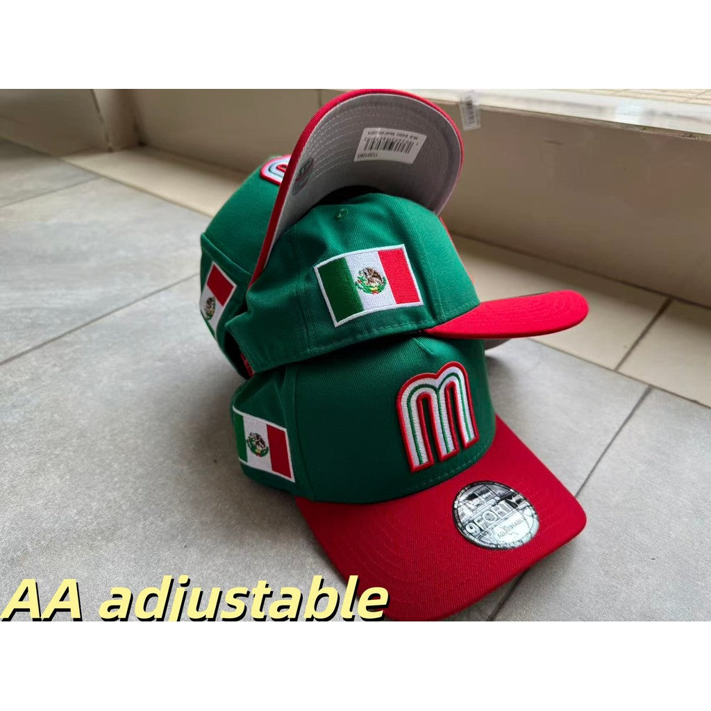 Mexico National Football Team  A-Frame Adjustable Snapback Mexico Bent Brimmed Sports Baseball Cap