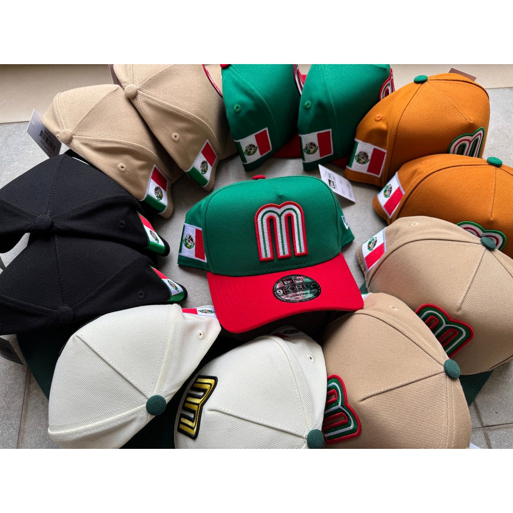 Mexico National Football Team  A-Frame Adjustable Snapback Mexico Bent Brimmed Sports Baseball Cap