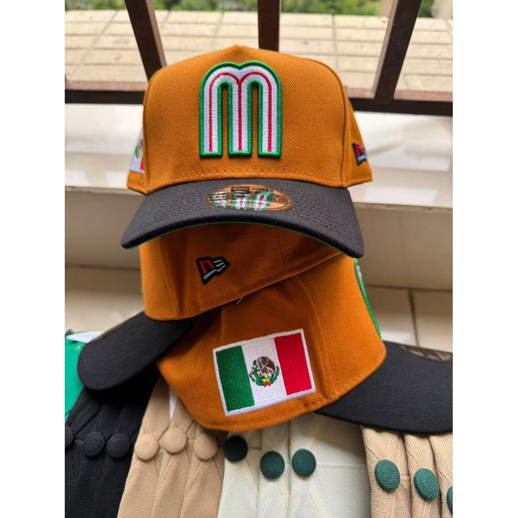 Mexico National Football Team  A-Frame Adjustable Snapback Mexico Bent Brimmed Sports Baseball Cap