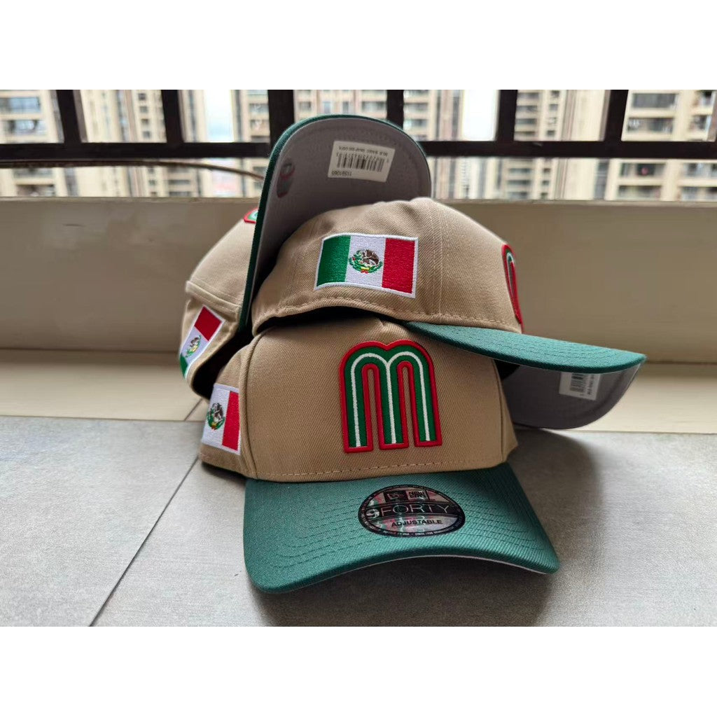 Mexico National Football Team  A-Frame Adjustable Snapback Mexico Bent Brimmed Sports Baseball Cap