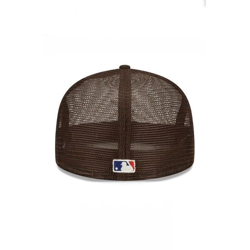 Major League Baseball Fear of God Essential Full Mesh Brown 2022 Fitted Hat Breathable Flat Brimmed Sports Breathing Baseball Cap