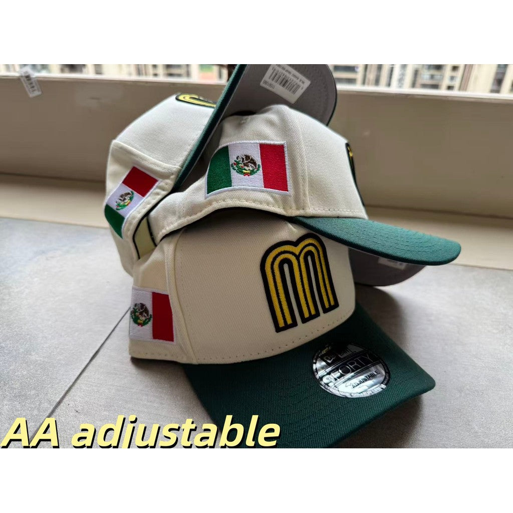 Mexico National Football Team  A-Frame Adjustable Snapback Mexico Bent Brimmed Sports Baseball Cap